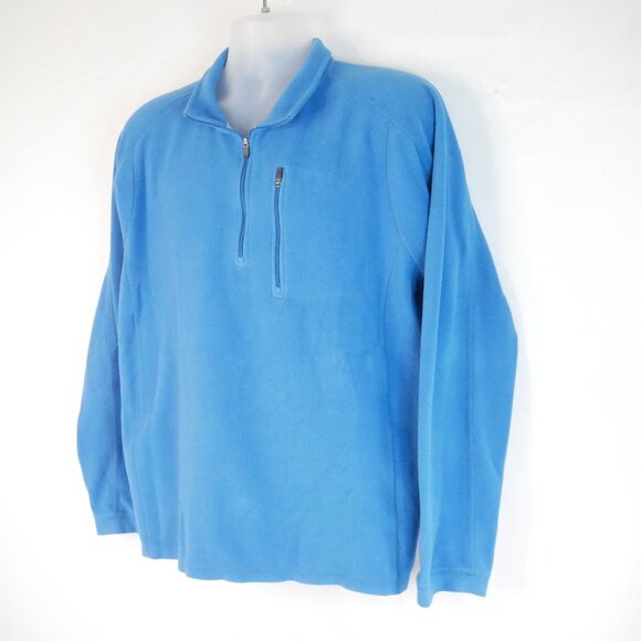 L.L. Bean Long Sleeve 1/4 Zip Fleece Pullover Blue Mens Size Large Regular - Picture 3 of 6